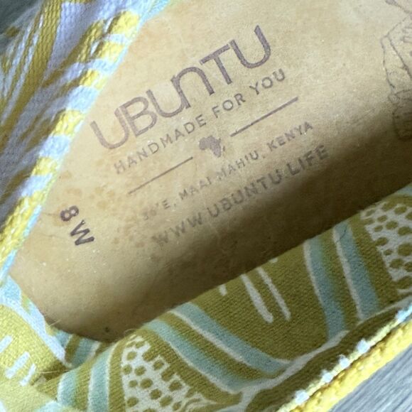 Ubuntu Life Shoes Women 8W Yellow Tropical Espadrille Flat Slip On Canvas - Picture 9 of 14